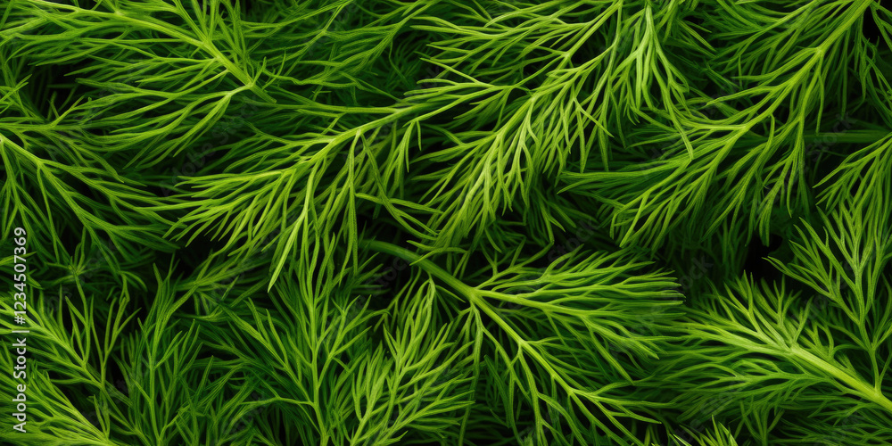 A vibrant close-up of lush green dill leaves, showcasing their intricate, feathery texture and vibrant color. A vibrant close-up of lush green dill leaves, showcasing their intricate, feathery texture and vibrant color.