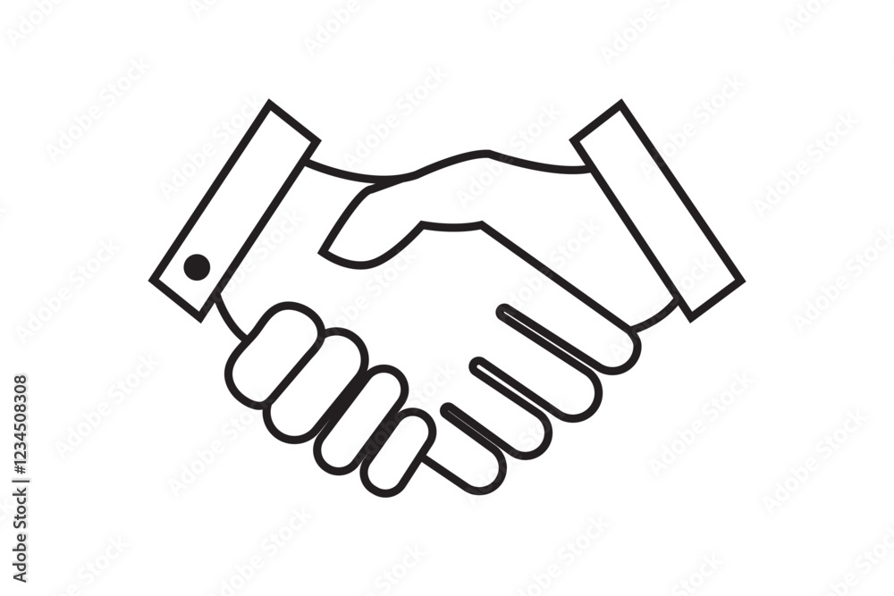 Handshake icon, Business agreement handshake vector