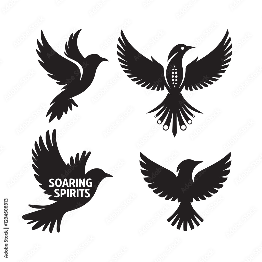 Obraz premium Bird vector silhouette image, bird