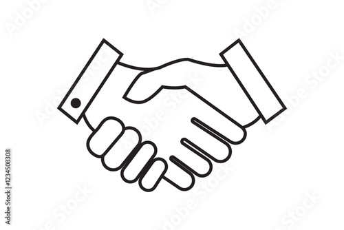 Handshake icon, Business agreement handshake vector