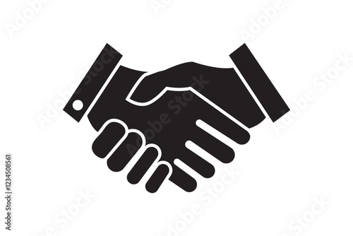 Handshake icon, Business agreement handshake vector