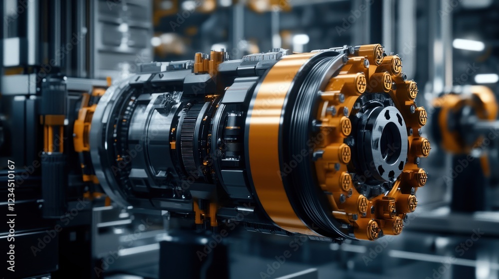 Obraz premium Factory Gearbox Assembly Line Production