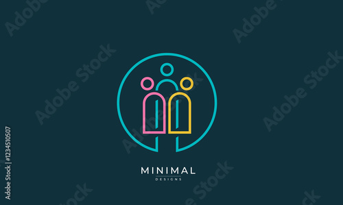 diversity people team family colourful logo vector icon symbol	
