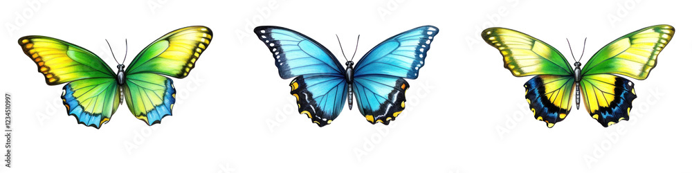 Obraz premium A blue butterfly Isolated on a transparent png 