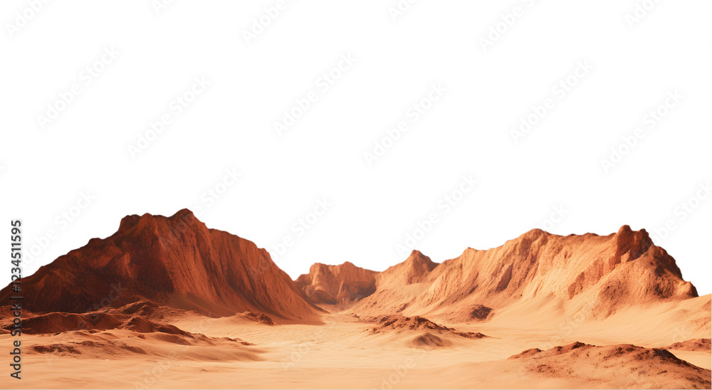 Naklejka premium Martian landscape with a red desert and mountains