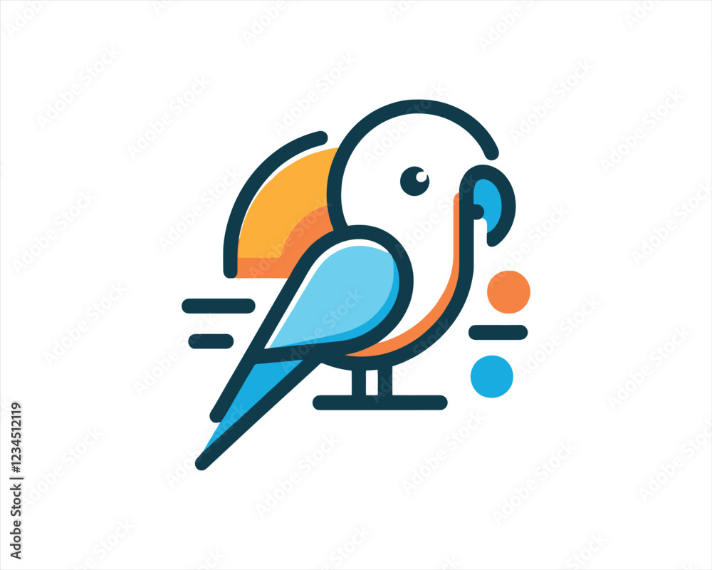 Obraz premium colorful parrot bird logo design template