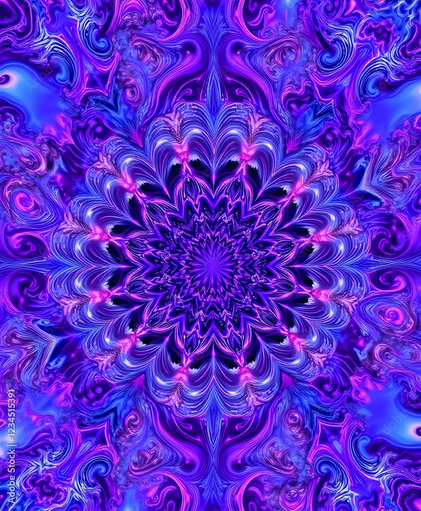Cosmic Bloom - Vibrant Purple Fractal Art Cosmic Bloom - Vibrant Purple Fractal Art