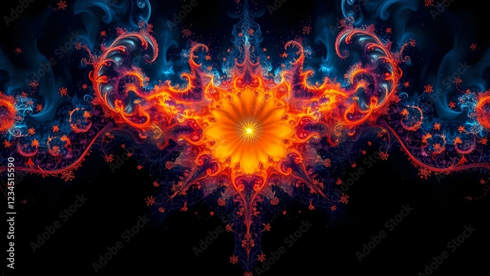 Vibrant Cosmic Fractal Explosion - Mandelbrot Set Art
