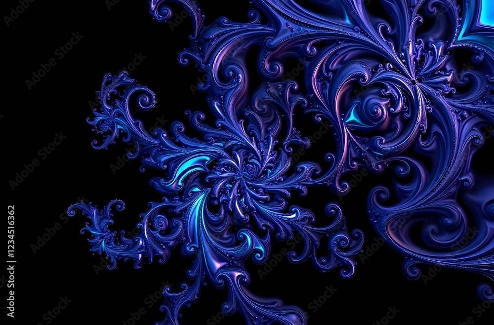 Cosmic Swirls: Infinite Blues and Purples Abstract Fractal Art Cosmic Swirls: Infinite Blues and Purples Abstract Fractal Art