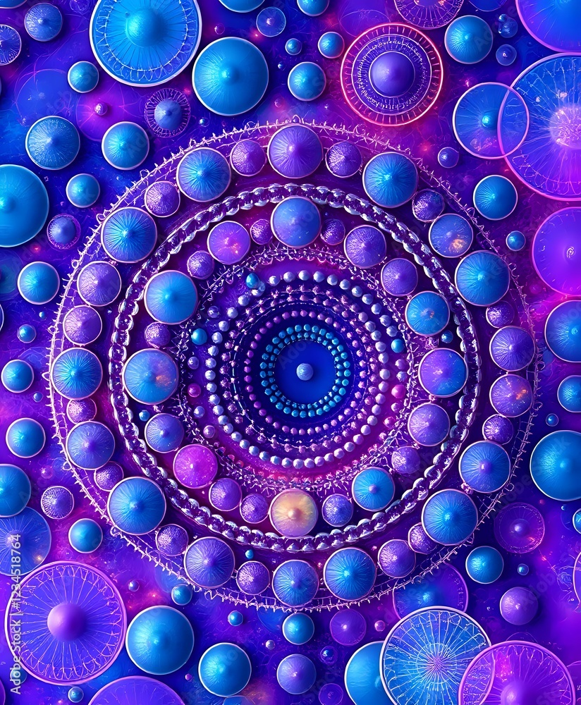 Vibrant Galaxy Fractal Wallpaper - Apollonian Gaskets in Blue and Purple Vibrant Galaxy Fractal Wallpaper - Apollonian Gaskets in Blue and Purple