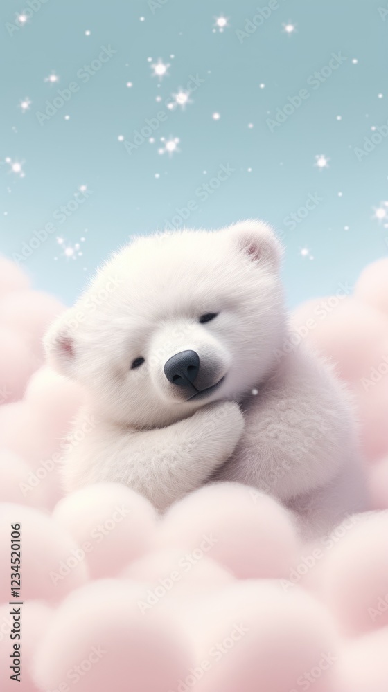 Obraz premium Cute baby polar bear animal wildlife mammal.