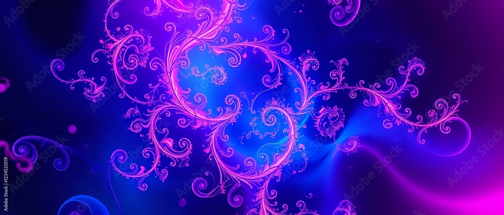 Mesmerizing Fractal Universe - Vibrant Purple Blue Abstract Mesmerizing Fractal Universe - Vibrant Purple Blue Abstract