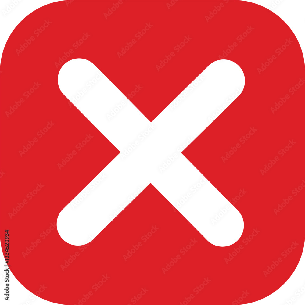flat Red cross sign icon. Wrong mark. Red cross X symbol. Red grunge X icon. Cross brush sign isolated on white background. flat Red cross sign icon. Wrong mark. Red cross X symbol. Red grunge X icon. Cross brush sign isolated on white background.