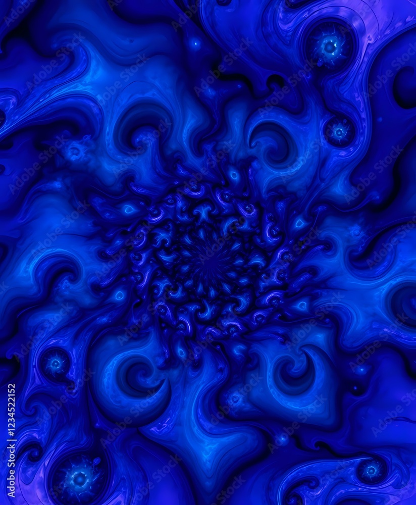 Cosmic Fractal Odyssey - Deep Blue and Purple Abstract Wallpaper Cosmic Fractal Odyssey - Deep Blue and Purple Abstract Wallpaper