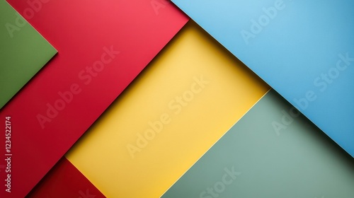 Free Download Colorful paper geometric shapes overlap, studio background, design element - GFXLoad