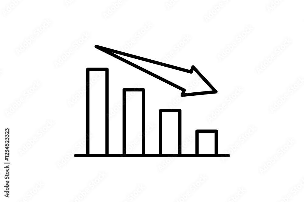 down graph chart icon vector. Icon related to graph and seo . suitable for web site, app, user interfaces, printable etc. line icon style. simple vector design editable down graph chart icon vector. Icon related to graph and seo . suitable for web site, app, user interfaces, printable etc. line icon style. simple vector design editable