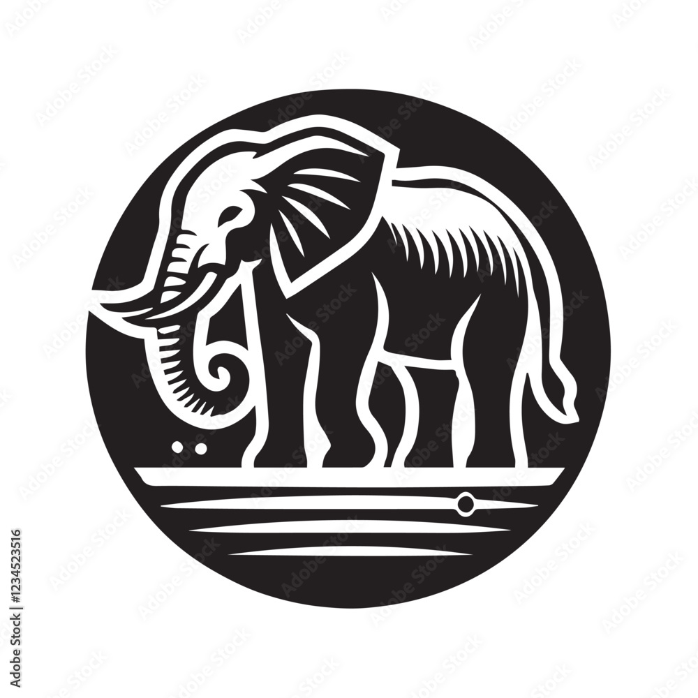 Obraz premium Elephant Head Silhouette vector