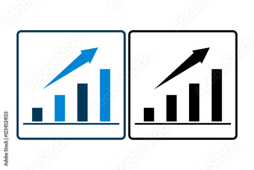 graph up icon vector. Icon related to graph and seo . suitable for web site, app, user interfaces, printable etc. solid icon style. simple vector design editable