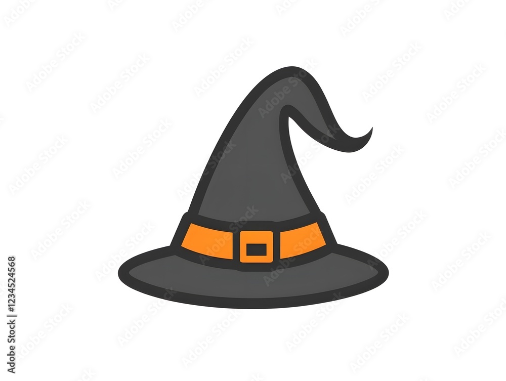 Fototapeta premium Isolated Magical Pointed Witch Hat Halloween wizard costume icon logo