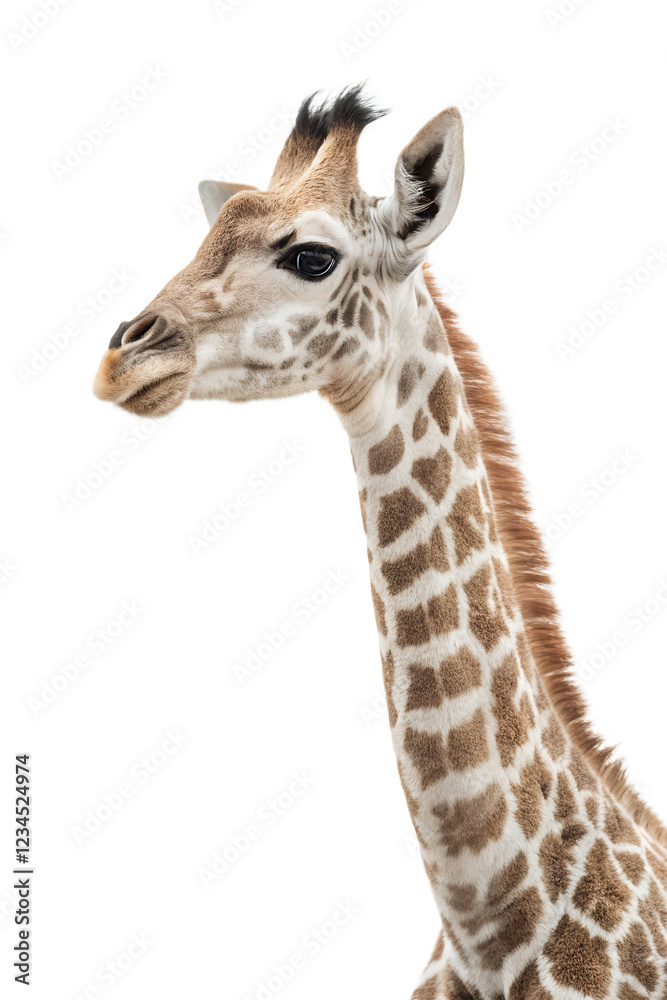 Portrait of a Baby Giraffe, Isolated on Transparent Background. PNG Portrait of a Baby Giraffe, Isolated on Transparent Background. PNG