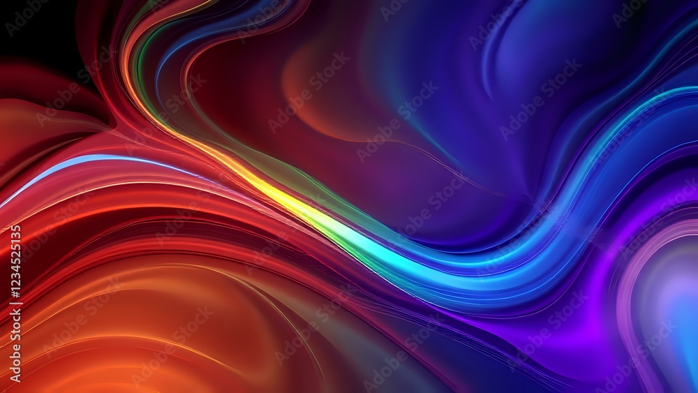 Fototapeta premium Vibrant Abstract Digital Art with Futuristic Optical Illusion Design