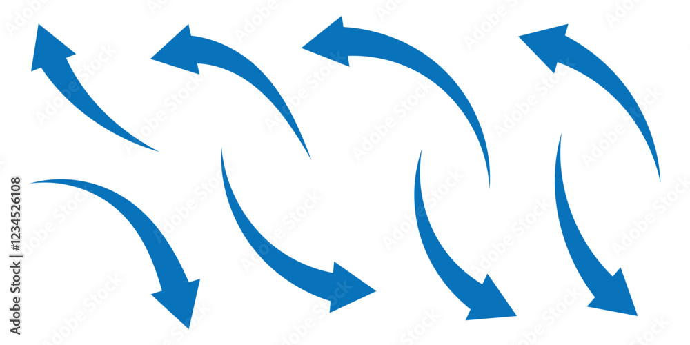 Hand drawn arrows collection Set simple flat arrows isolated on white background. Rounded arrow. Direction pointer pointing curved arrow. arrow indicated the direction symbol. curved arrow sign, Hand drawn arrows collection Set simple flat arrows isolated on white background. Rounded arrow. Direction pointer pointing curved arrow. arrow indicated the direction symbol. curved arrow sign,