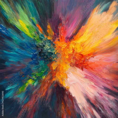 Wallpaper Mural Vibrant explosion of colorful paint strokes creating dynamic abstract artwork Torontodigital.ca