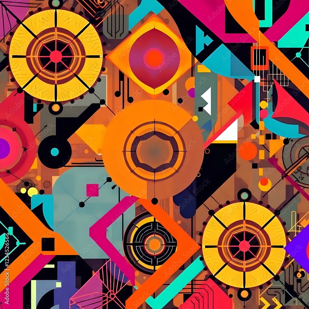 Obraz premium Vibrant Abstract Geometric Design