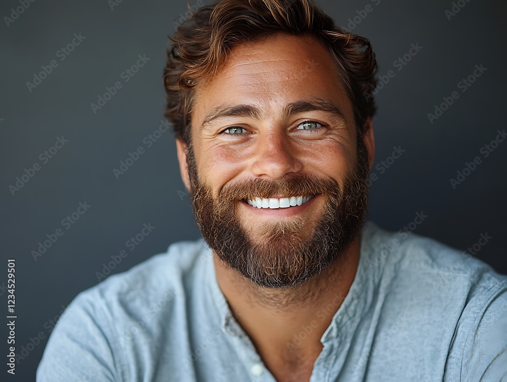 Smiling man portrait indoor studio photography natural light close-up Smiling man portrait indoor studio photography natural light close-up