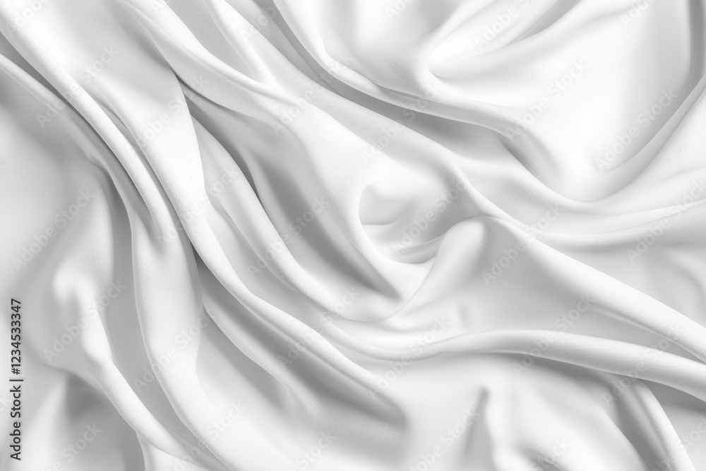 Soft White Satin Fabric Texture with Elegant Wave Patterns Soft White Satin Fabric Texture with Elegant Wave Patterns