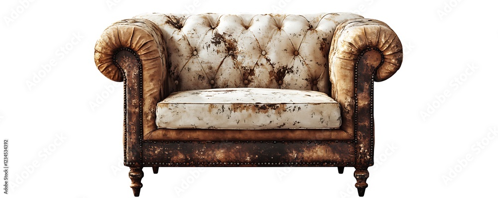 Fototapeta premium Elegant vintage sofa living room furniture design cozy atmosphere side view