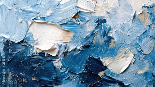 Wallpaper Mural Abstract Texture of Blue Paint with Thick Brushstrokes, Vivid Ocean-Inspired Palette, Emphasizing Light and Dark Tones for Artistic Interpretations, Modern Artwork, and Unique Decor Torontodigital.ca