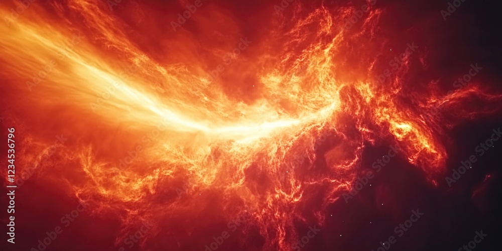 Fototapeta premium Bright Orange Star in Sky