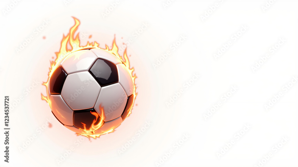 Fototapeta premium Dynamic Soccer Ball on Fire Illustration