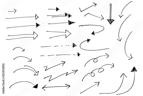 ペンで描いた矢印のイラスト素材　ベクター
