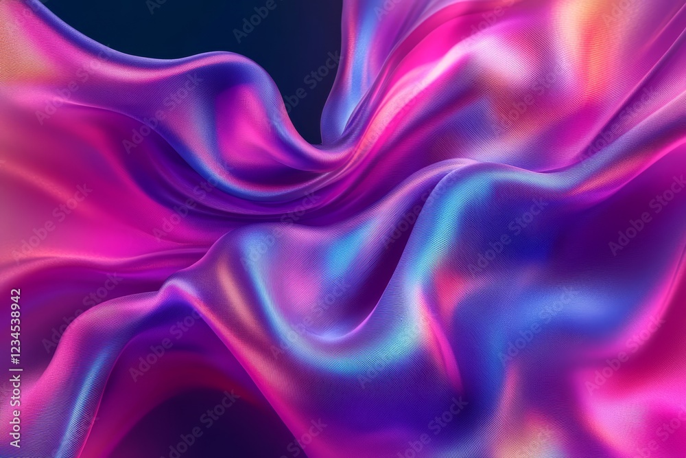 Fototapeta premium Vibrant Abstract Waves of Silk in Purple and Pink Hues