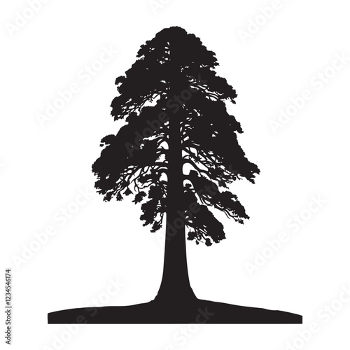 Redwood Tree Silhouette - Elegant Nature Icon for Modern Design - Redwood Tree Vector - Redwood Tree Illustration - Minimalist Redwood Silhouette - Redwood Vector - Redwood Digital Art
