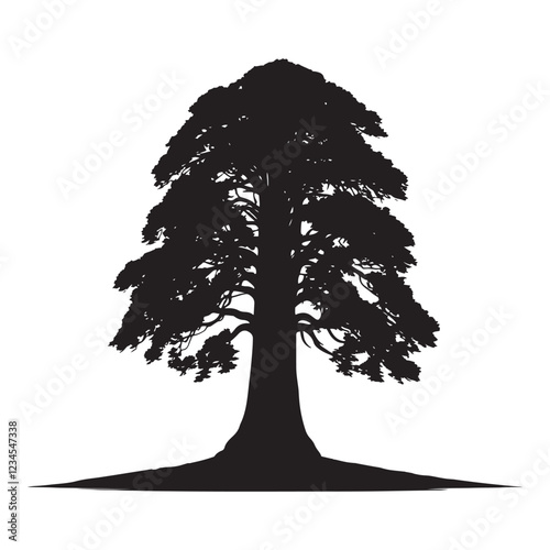 Redwood Tree Silhouette - Intricate Black and White Nature Art - Redwood Tree Vector - Redwood Tree Illustration - Minimalist Redwood Silhouette - Redwood Vector - Redwood Digital Art
