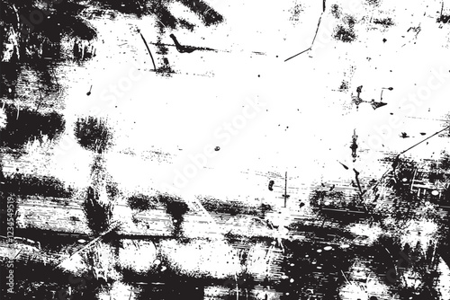 The grunge texture is covered with layers of cracks, scratches and chips. Vector illustration background.