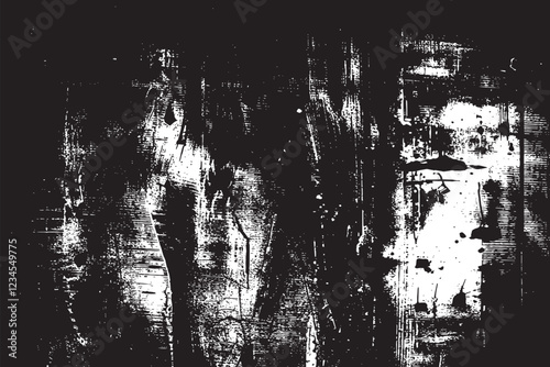 The grunge texture is covered with layers of cracks, scratches and chips. Vector illustration background.