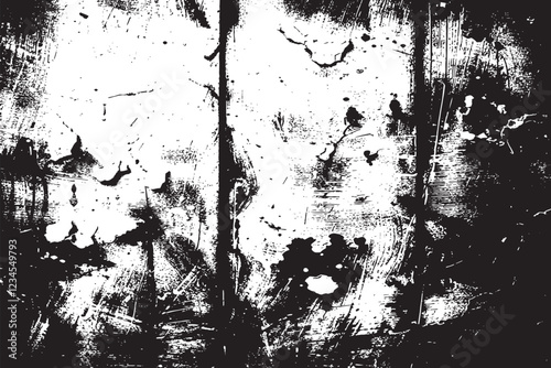 The grunge texture is covered with layers of cracks, scratches and chips. Vector illustration background.