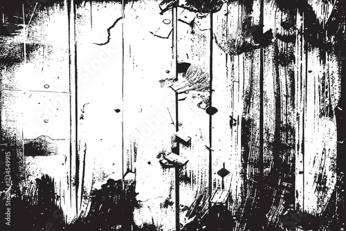 The grunge texture is covered with layers of cracks, scratches and chips. Vector illustration background.