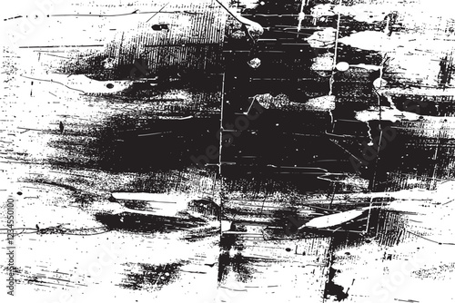 The grunge texture is covered with layers of cracks, scratches and chips. Vector illustration background.