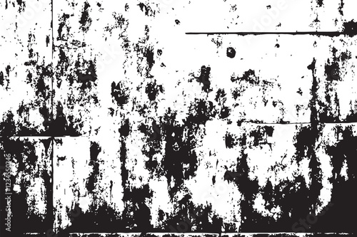 The grunge texture is covered with layers of cracks, scratches and chips. Vector illustration background.