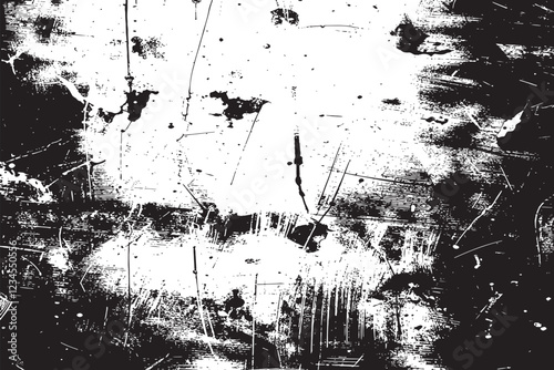 The grunge texture is covered with layers of cracks, scratches and chips. Vector illustration background.