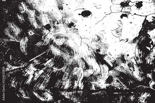 The grunge texture is covered with layers of cracks, scratches and chips. Vector illustration background.