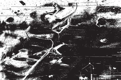 The grunge texture is covered with layers of cracks, scratches and chips. Vector illustration background.