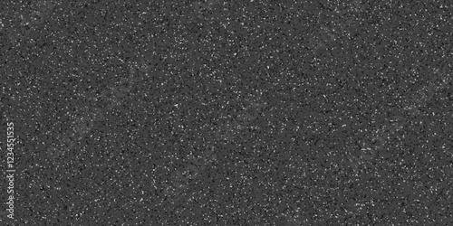 Abstract design with black paper background and terrazzo flooring texture, Terrazzo design with white polished sandstone wall texture, this design are uses for Quartz surface black.