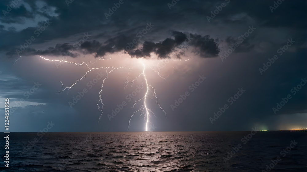 Lightning Strike Over Ocean Lightning Strike Over Ocean