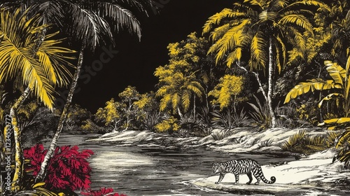 Tiger in Tropical Paradise
